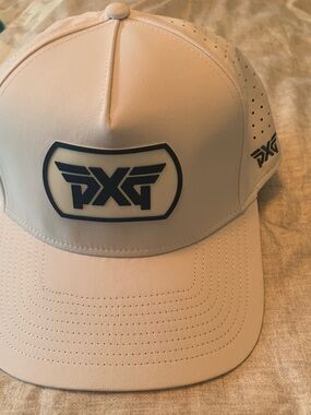 PXG Black and White Perforated Performance Golf Hat